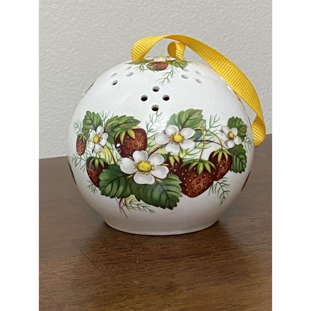 Vintage Hammersley Potpourri Scent Ball Ornament Strawberry Bone China Sachet